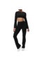 Kadın Sırt Dekolteli Skinny Yoga Kıyafet Takım Siyah