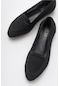 Luvishoes 101 Siyah Örme Kadın Babet Ayakkabı