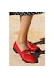 Ayakland 8328-101 Cilt Günlük Anatomik Kadın Günlük Babet Ayakkab Kırmızı