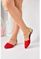 Fox Shoes Kırmızı Dore Süet Kadın Babet B726024402