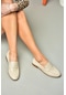 Fox Shoes S944007803 Bej Hakiki Deri Kadın Babet