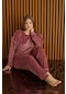 Fransız Kadife Battal Boy Kadın Pijama Takımı 4220-15