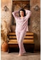 Lukitus Uzun Kollu Bambu Kadın Büyük Beden Pijama Takımı Pembe