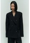 Bianda Çizgili Siyah Blazer