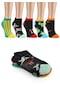 5 Çift Eğlenceli Desenler Kadın Patik Çorap Ozzyp005-36 - 40