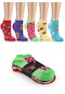 5 Çift Eğlenceli Desenler Kadın Patik Çorap Ozzyp006-36 - 40