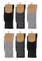 Ozzy Socks Soft Touch Kışlık Yünlü Kadın Uyku Çorabı 6'lı Siyah - Gri - Antrasit