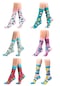 Ozzy Socks Organik Pamuklu Dikişsiz Desenli Kadın Çorap 6'lı
