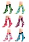 Ozzy Socks 6'lı Organik Pamuklu Dikişsiz Kadın Çok Renkli Desenli Çorap (448387975)