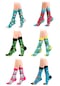Ozzy Socks 6'lı Organik Pamuklu Dikişsiz Kadın Çok Renkli Desenli Çorap (448388016)