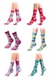 Ozzy Socks 6'lı Organik Pamuklu Dikişsiz Kadın Desenli Çorap Çok Renkli