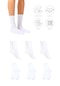 Bambu Kadın Lastiksiz Beyaz Soket Dikişsiz Premium Çorap 3'lü Pkt