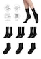 Bambu Kadın Lastiksiz Siyah Soket Dikişsiz Premium Çorap 3'lü Pkt