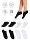 Bambu Kadın Sneaker Siyah-beyaz Çorap Dikişsiz Görünmez Spor 4'lü