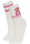 Defacto Kadın Ayı Desenli 2li Pamuklu Soket Çorap C8789axnspn1