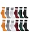 Ozzy Socks 12 Çift Karışık Renk Çizgili Kolej Çorabı