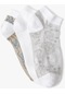 Koton 3'lü Patik Çorap Seti Çiçek Desenli Multıcolor 4sak80114aa