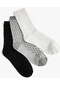 Koton 3'lü Soket Çorap Seti Geometrik Desenli Çok Renkli Multıcolor 4wak80449aa 4WAK80449AAMIX