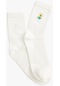 Koton Çiçek İşlemeli Soket Çorap Beyaz 4sak80267aa 4SAK80267AA000