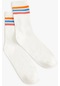 Koton Soket Çorap Şerit Desenli Beyaz 4sak80271aa 4SAK80271AA000