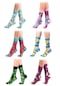 Ozzy Socks  6'lı Organik Pamuklu Dikişsiz Kadın Çok Renkli Desenli Çorap (448387954)