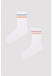 Penti Colorful Stripe Beyaz 2li Soket Çorap