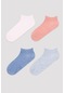 Penti Pembe - Çok Renkli Basic 4lü Patik Çorap