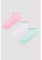 Penti Soft Color Çizgili Mint 3lü Patik Çorap
