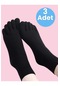 Tezzgelsin Kadın 3'lü Bambu Mantar Çorabı Parmak Çorap Siyah