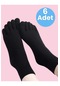 Tezzgelsin Kadın 6'lı Bambu Mantar Çorabı Parmak Çorap Siyah