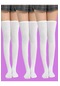 Tezzgelsin Pamuklu Diz Üstü Çorap 3'lü Set Beyaz