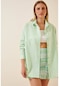 Giyim Dünyası Kadın Oversize Gömlek Mint - 501568902