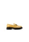 Deery Hakiki Deri Sarı Loafer Tokalı Kadın Ayakkabı Sarı
