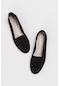 Luvishoes F02 Siyah Süet Hakiki Deri Kadın Loafer Ayakkabı