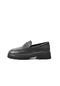 Onlo Ayakkabı Lf.201 Deri Siyah Kalın Taban Loafer Kadın Ayakkabı