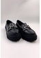 Sleekness Siyah Topuk Pedli Yüksek Taban Mat Loafer Ayakkabı