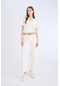 Defacto Gabardin Pantolon Paperbag Cepli Yüksek Bel Duble Paça Basic Düz Kemerli D3781AX24AUER98