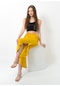 Kadın Yanı Yırtmaçlı Şalvar Pantolon Sarı Renk-Sarı