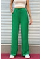 Trend Alisse Beli Lastikli Cepli Bol Paça Kadın Pantolon Yeşil