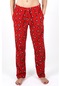 Polar Kadın Pijama Altı Kışlık Bayan Pijama Altı Cepli Pijama-Kırmızı