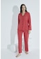 Elitol 955 Gömlek Yaka Düğmeli Desenli Kadın Pijama Takımı Narçiçeği