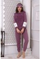 Fawn 3012 Peluş Welsoft Polar Kışlık Lila Kadın Pijama Takımı