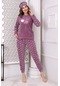 Fawn 3031 Peluş Welsoft Polar Kışlık Kadın Pijama Takımı Lila