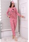 Fwn 3005 Peluş Welsoft Polar Kışlık KKadın Pijama Takımı Pudra