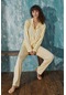 Kadın 50901-7 Boydan Düğmeli Pijama Takımı Sarı-sarı 36972 - 1