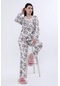 Angelina Kadın Beyaz Bambu İlkbahar Yaz Pijama Takımı 6113bmb