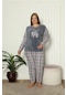 Kadın Büyük Beden Polar Pijama Takımı Tampap 600-Gri