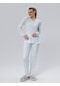 Angelina Kadın Buz Mavisi Bambu Uzun Kol İlkbahar Yaz Pijama Takımı 4890