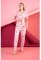 Kadın Düğmeli Desenli Pijama Takımı 1974 Waynap