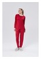 Angelina Kadın Kırmızı Bambu İlkbahar Yaz Normal Kalıp Pijama Takımı 4895
